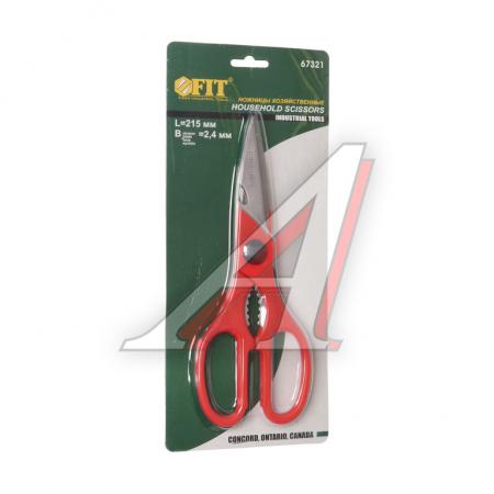 НОЖНИЦЫ ТЕХНИЧЕСКИЕ НЕРЖАВЕЮЩИЕ, ПЛАСТИКОВЫЕ РУЧКИ, ЛЕЗВИЕ ТОЛЩИНОЙ 2,4ММ, 215ММ 67321