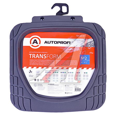 КОВРИКИАВТО TRANSFORM,ЗАДНИЕ 2 ШТ,ТЕРМОПЛАСТ,СЕРЫЙ TER002GY