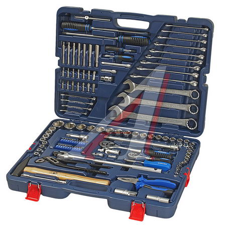 НАБОР ИНСТРУМЕНТОВ 118 ПРЕДМЕТОВ СЛЕСАРНО-МОНТАЖНЫЙ 1 / 4,1 / 2 6-ТИ ГРАН. (КЕЙС) KORUDA KR-TK118