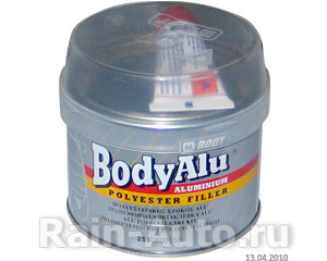 ШПАТЛЕВКА BODY ALU ПОЛИЭФИРНАЯ С АЛЮМИНИЕМ (0,25 КГ) + ОТВЕРДИТЕЛЬ 8 Г 255.08.0005.0