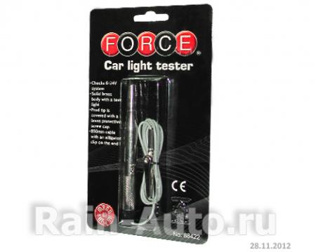 ТЕСТЕР С ПРОВОДОМ И КРОКОДИЛОМ 6-24В 110ММ FORCE 88422 88422