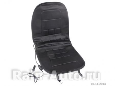 НАКИДКА НА СИДЕНЬЕ С Э / ПОДОГРЕВОМ 840 Х 440 ММ СО СПИНКОЙ, РЕГУЛЯТОРОМ, ЧЕРНАЯ ПС-1