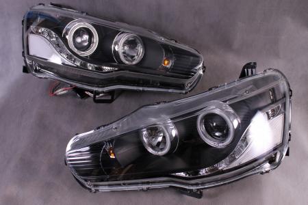 LANCER ФАРА Л+П (КОМПЛЕКТ) ТЮНИНГ ЛИНЗОВАН (DEVIL EYES) С СВЕТЯЩ ОБОДК БЕЗ КОРРЕКТОР (EAGLE EYES) ВНУТРИ ЧЕРН MB358B9WCWBH