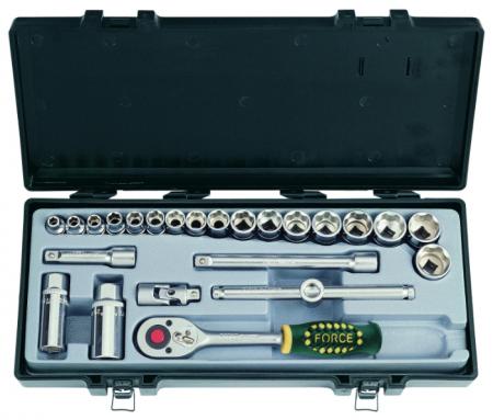 НАБОР ГОЛОВОК ТОРЦЕВЫХ 3/8 6-ТИ ГРАННЫХ 06-22ММ 24 ПРЕДМЕТА FORCE 3251-5