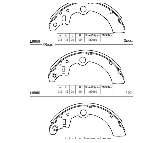 КОЛОДКИ ТОРМОЗНЫЕ БАРАБАННЫЕ IGNIS / WAGON R+ 1.3 / 1.5 03-> K9959