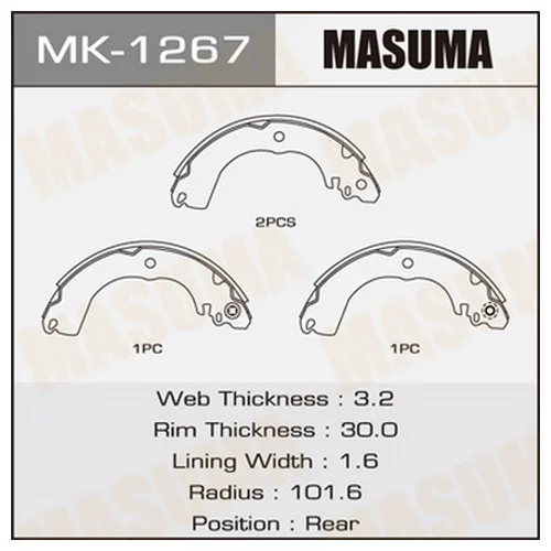 КОЛОДКИ  БАРАБАННЫЕ MASUMA   TIIDA/ JC11     (1/20) MK-1267