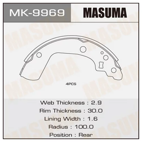 КОЛОДКИ БАРАБАННЫЕ MASUMA MK9969