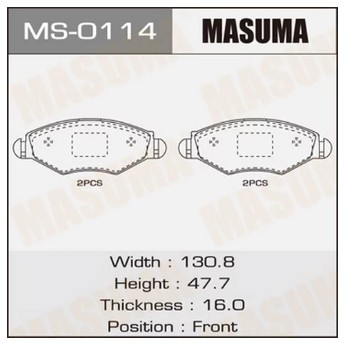 КОЛОДКИ ДИСКОВЫЕ MASUMA MS0114