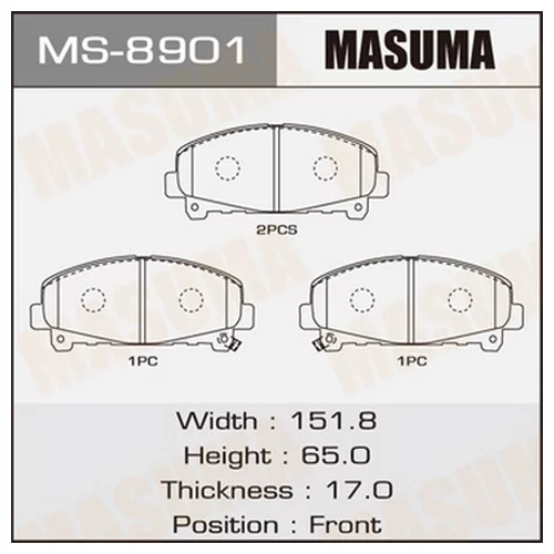 КОЛОДКИ  ДИСКОВЫЕ MASUMA  AN-    ACCORD/V2400 FRONT   (1/12) MS-8901