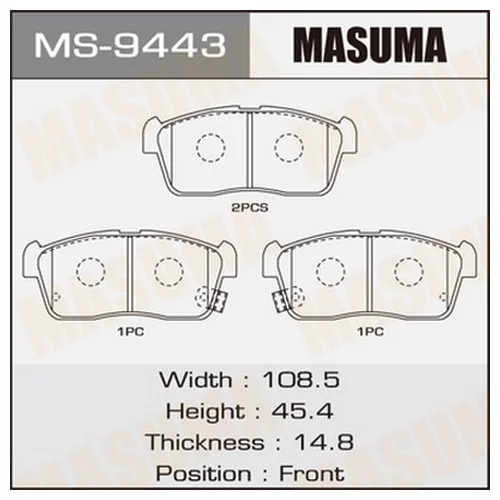 КОЛОДКИ  ДИСКОВЫЕ MASUMA  AN-661K   (1/12)  MS-9443 MS-9443