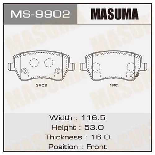 КОЛОДКИ  ДИСКОВЫЕ MASUMA MS9902