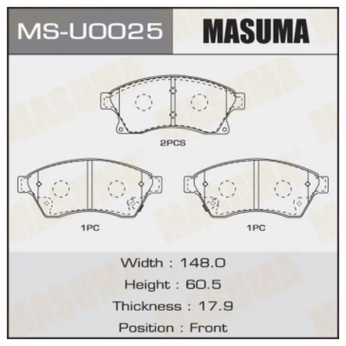 КОЛОДКИ ДИСКОВЫЕ MASUMA MSU0025