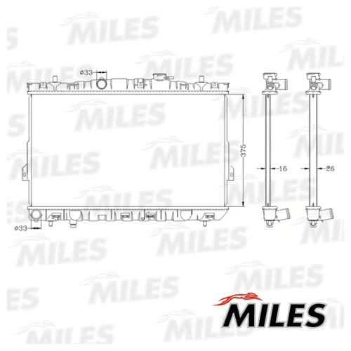 РАДИАТОР (ПАЯНЫЙ) HYUNDAI ELANTRA XD 1.6 / 1.8 M / T 00- ACRB353 ACRB353