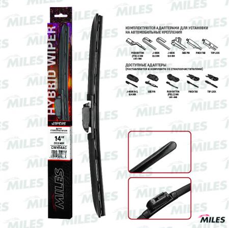 ЩЕТКА С / О ГИБРИДНАЯ MILES 14 / 350MM В КОРОБКЕ ДЛЯ HOOK 9X3 / 9X4 CWH14AC CWH14AC