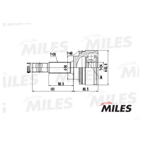 ШРУС TOYOTA AVENSIS 2.0D 99- НАР.(ABS) GA20454 GA20454