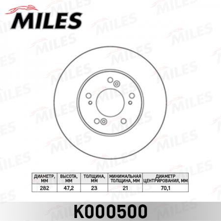 ДИСК ТОРМОЗНОЙ HONDA CR-V I 2.0 95>02 / H-RV 97> / PRELUDE 96>00 ПЕРЕДНИЙ ВЕНТ. K000500 K000500