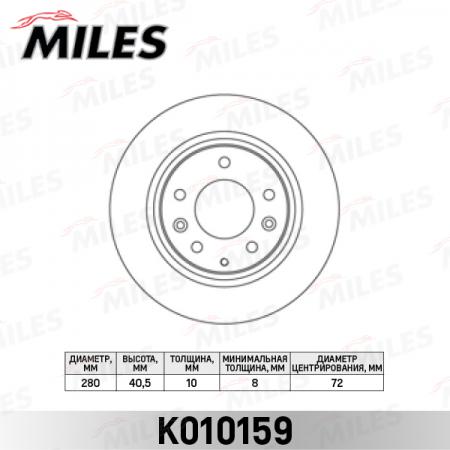 ДИСК ТОРМОЗНОЙ MAZDA 6 07> / MX-5 08> / MAZDA 323 01>04 / MAZDA 626 99>02 ЗАДНИЙ K010159 K010159