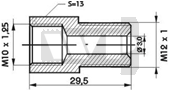  M10X1.25 / M12X1.0, L=29.5MM, S=13  WPP-139