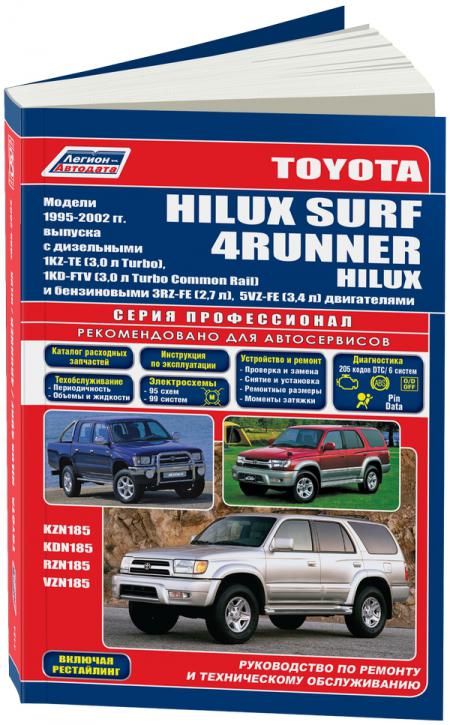   TOYOTA HILUX SURF/4RUNNER/HILUX 1995-02 . 1KZ-TE(3,0), 1KD-FTV(3,0 COMMON RAIL)  . 3RZ-FE(2,7), 5VZ-FE(3,4)   .., . -A 978-5-88850-540-3