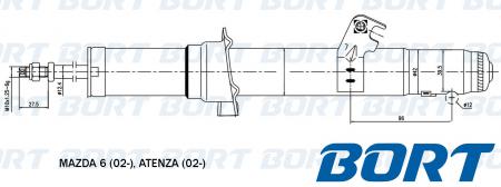 СТОЙКА АМОРТИЗАЦИОННАЯ ГАЗОВАЯ, ПЕРЕДНЯЯ ПРАВАЯ B341351