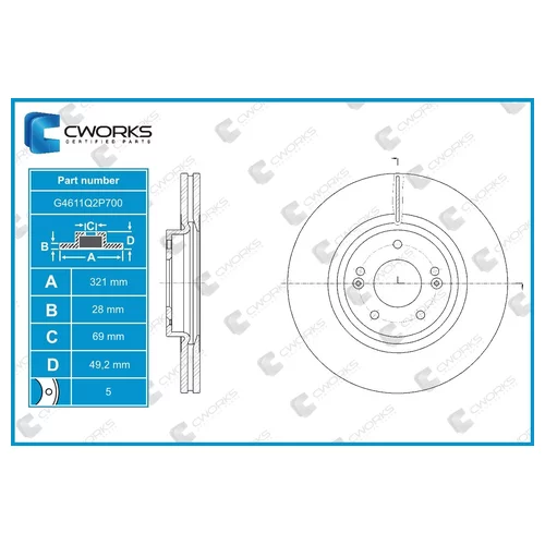    CWORKS HYUNDAI/KIA (517122P700) G4611Q2P700