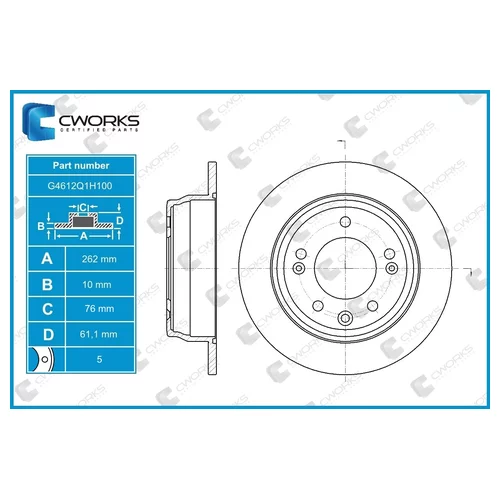    CWORKS HYUNDAI/KIA (584111H100) G4612Q1H100