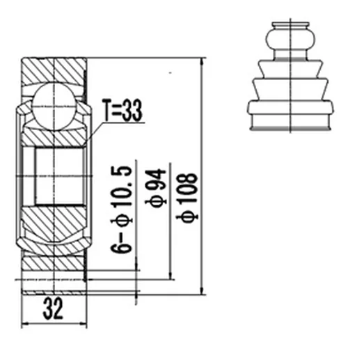 КОМПЛЕКТ ШРУСА DCV661001