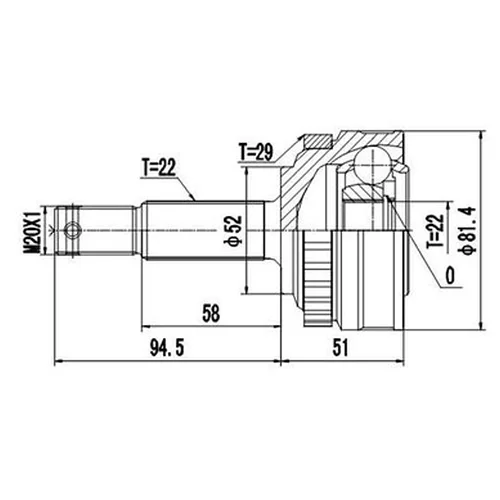 КОМПЛЕКТ ШРУСА DCV844007