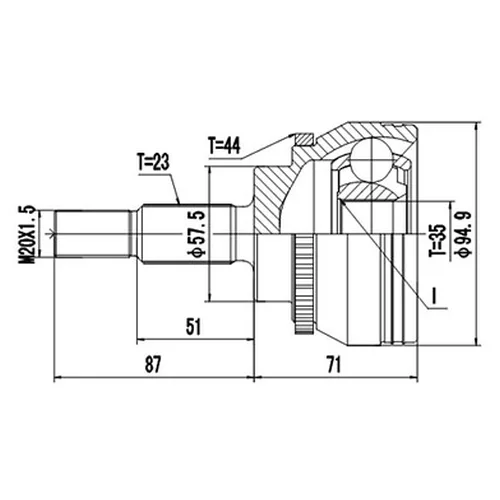 КОМПЛЕКТ ШРУСА DCV850114
