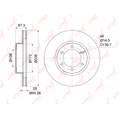 ДИСК ТОРМОЗНОЙ | ПЕРЕД ПРАВ / ЛЕВ | BN1158
