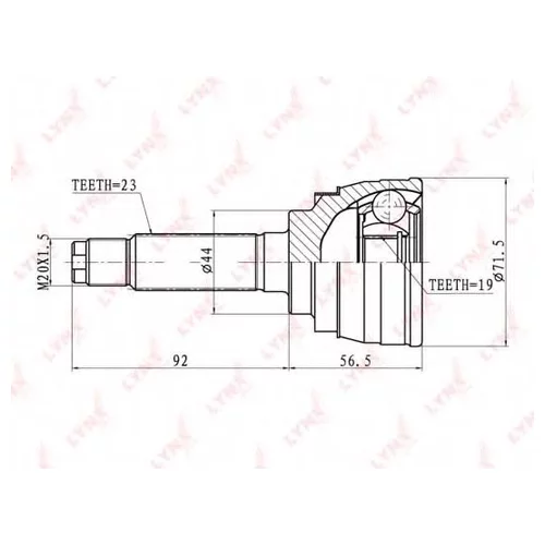 ШРУС ВНЕШНИЙ БЕЗ КОЛЬЦА ABS DAEWOO TICO 0.8L 95-0 CO-1816
