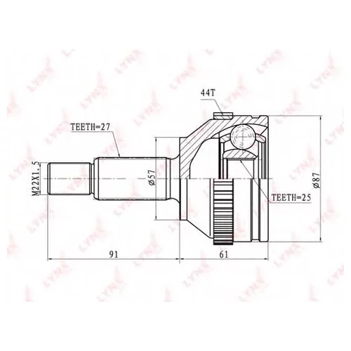 ШРУС НАРУЖНЫЙ FORD MONDEO I 1.8-2.5 93-96/1.8TD-2. CO3007A