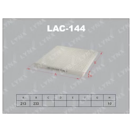 ФИЛЬТР САЛОННЫЙ TOYOTA HARRIER 00-03/CROWN 99-03/A LAC-144