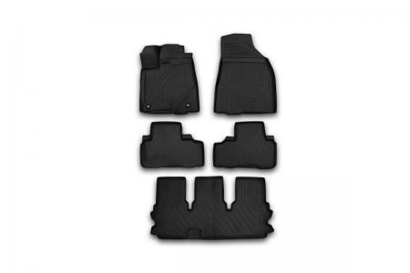 КОВРИКИ 3D В САЛОН TOYOTA HIGHLANDER, 2014->, 5 ШТ. (ПОЛИУРЕТАН) CARTYT00003
