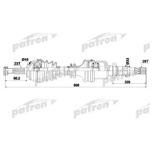    23X898X49X26 DACIA: LOGAN 1.5DCI 04-, LOGAN MCV 1.4/1.5DCI/1.6/1.6 16V 07- RENAULT: CLIO GRANDTOUR 1.5DCI 08-, CLIO III 1.4 16V/1.5D/ PDS0242