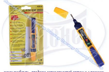 ТЕСТЕР-ОТВЕРТКА 6-24В STAYER ЗВУКОВОЙ И СВЕТОВОЙ СИГНАЛ 4520-48