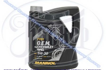 МАСЛО MANNOL  5W30 OEM FOR CHEVROLET OPEL 4Л СИН 1077/7701