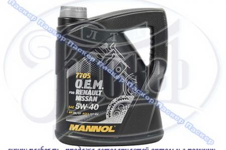 МАСЛО MANNOL  5W40 OEM FOR RENAULT NISSAN 4Л СИН 1089/7705