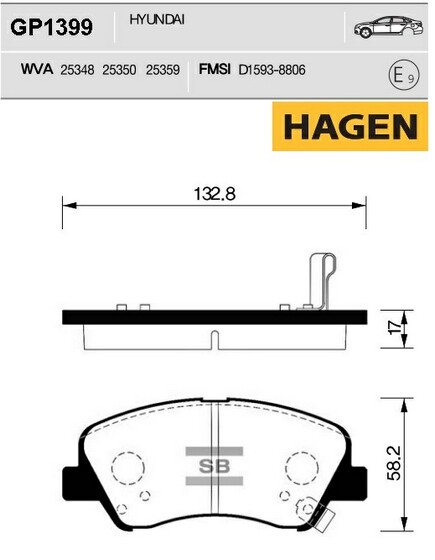 КОЛОДКИ ТОРМОЗНЫЕ ПЕРЕДНИЕ, SOLARIS, RIO 12- GP1399