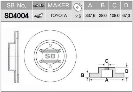ДИСК ТОРМОЗНОЙ SD4004 (43512-60150) SD4004