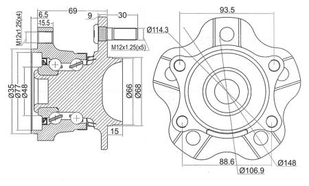 СТУПИЦА RR NISSAN TEANA #J31 2WD ST-43202-CN000
