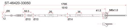 ТРОС РУЧНИКА TY CAMRY GRACIA MCV2#/SXV2#, 2WD -RH ST-46420-33050