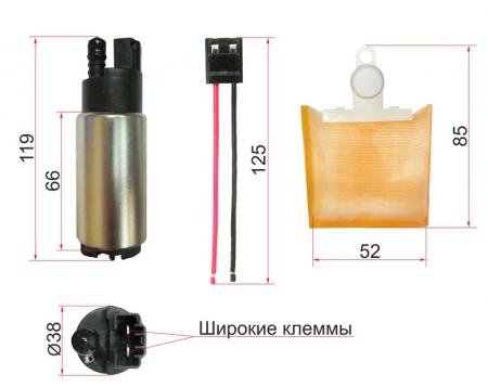   12V, 3BAR, 90L/H,   V=1800-2000 ST-FP08
