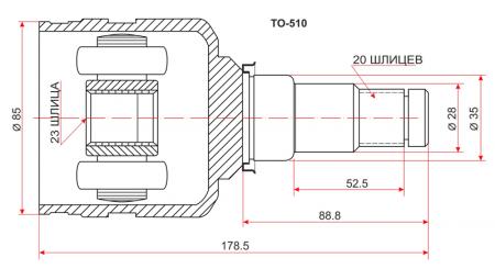 ���� �����.TY (LH/RH) AURIS/AVENSIS/COROLLA, 09- ZRE15#, ZZT251 TO-510 TO510