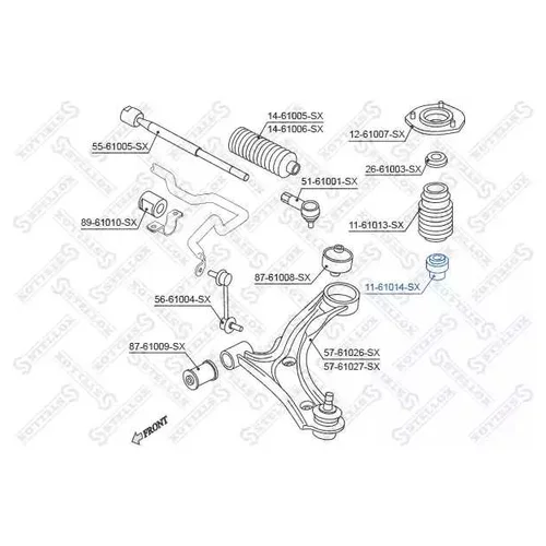 ОТБОЙНИК АМОРТИЗАТОРА ПЕРЕДНЕГО+ЗАДНИЙ SUZUKI LIANA 01 > 11-61014-SX