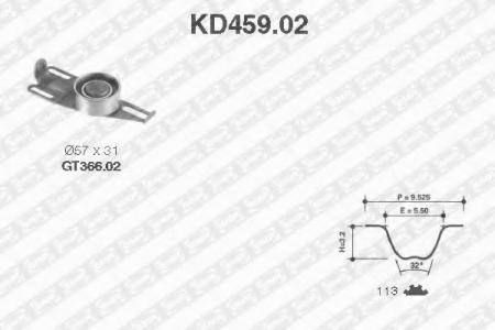 РЕМ.К-КТ ГРМ CITROEN BX/ZX, PEUGEOT 205-405 1.6/1.9 82-92 KD459.02