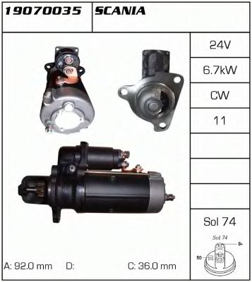  24V 6.7KW Z=11 19070035