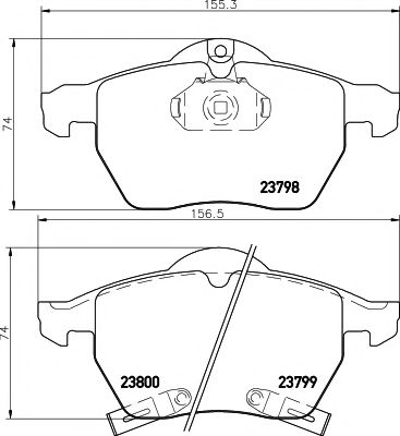 КОМПЛЕКТ ТОРМОЗНЫХ КОЛОДОК, ДИСКОВЫЙ ТОРМОЗ T1203
