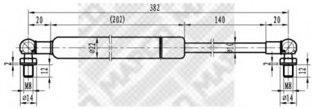 GASFEDER, KOFFER-/LADERAUM 91540