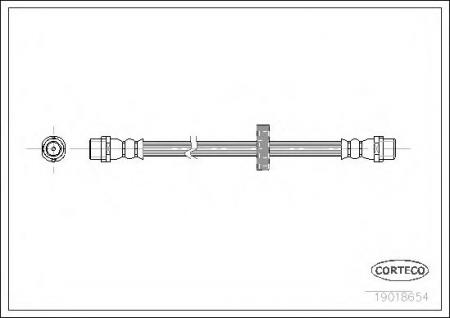 ШЛАНГ ТОРМОЗНОЙ VW: CORRADO 1.8 16V/1.8 G60/2.0 I/2.0 I 16V/2.9 VR6 87-95, GOLF II 1.8 GTI G60/1.8 GTI G60 SYNCRO 83-92, PASSAT 1.6/1.6 TD/1.8/1.8 16V/1.8 G60 SYNCRO 19018654